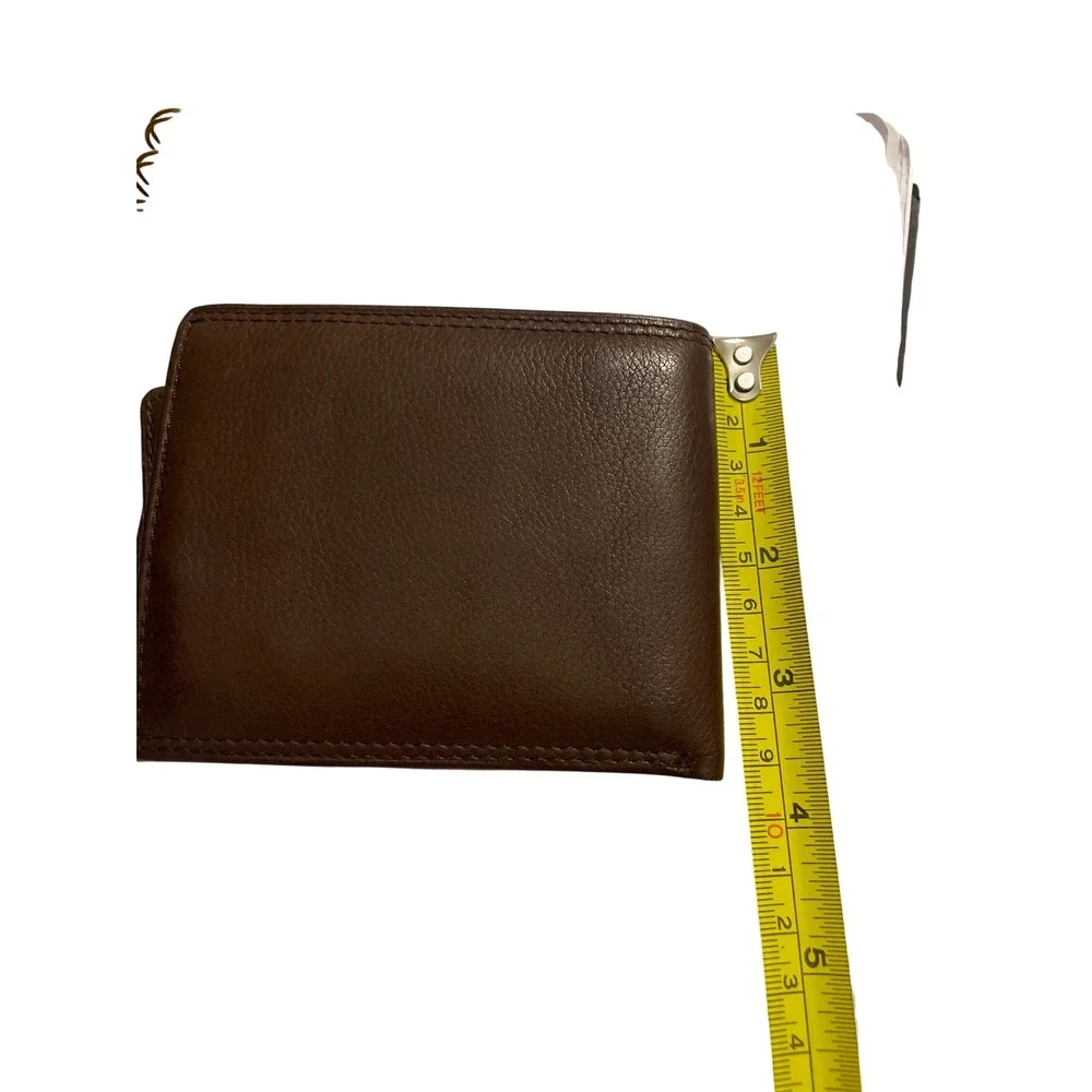 Fossil Mens Bifold Wallet and Removable Card Case Set Dark Brown Genuine Leather
